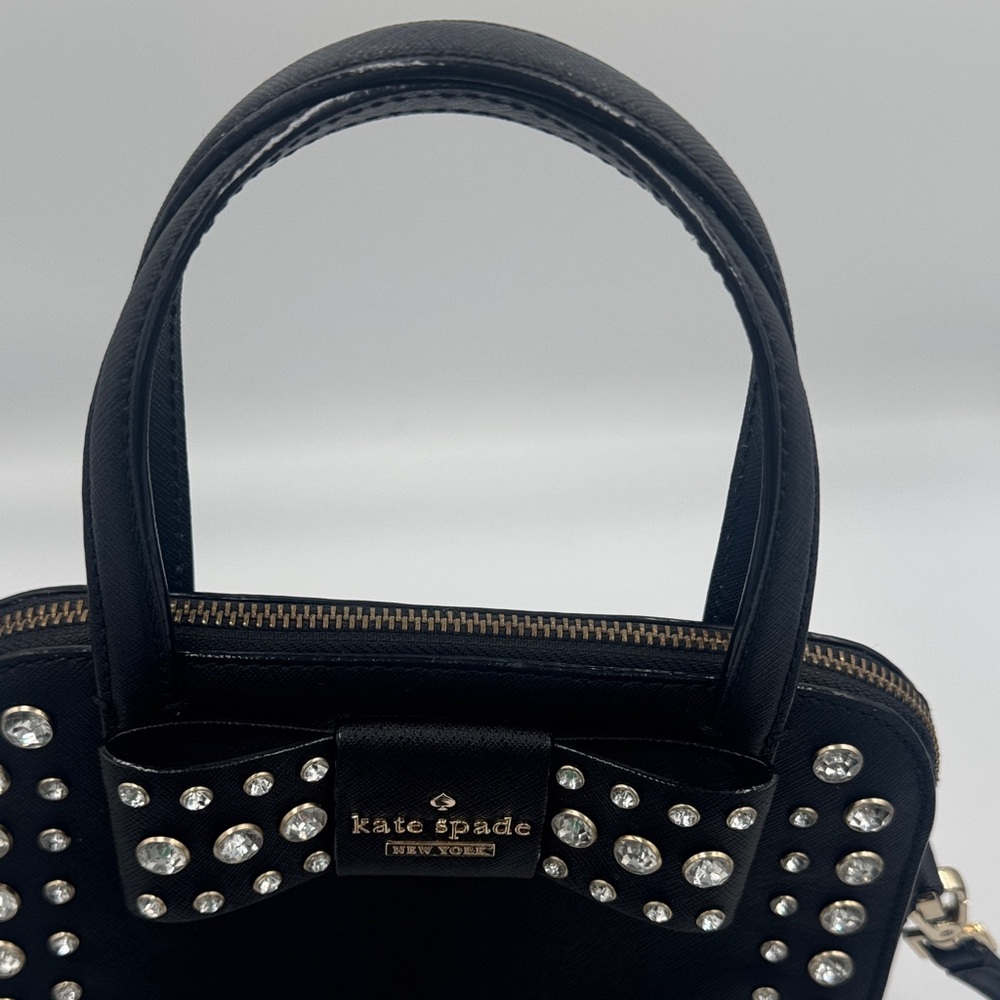 Kate Spade Black Two-Way Satchel & Wallet Set with Crystal Embellishments - Picture 3 of 13
